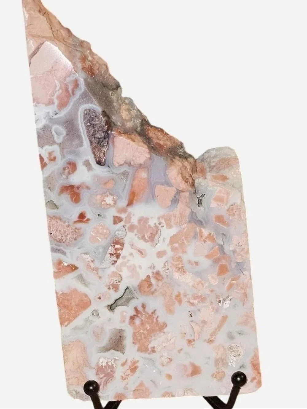 AAA Grade Pink Amethyst Chalcedony Flower Agate Statement Crystal Slab STUNNING